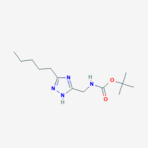 molecular formula C13H24N4O2 B8315735 tert-Butyl ((5-pentyl-1H-1,2,4-triazol-3-yl)methyl)carbamate 