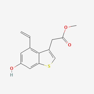 molecular formula C13H12O3S B8315831 Methyl(6-hydroxy-4-vinyl-1-benzothiophen-3-yl)acetate 
