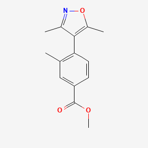 molecular formula C14H15NO3 B8315888 Methyl 4-(3,5-dimethylisoxazol-4-yl)-3-methylbenzoate 