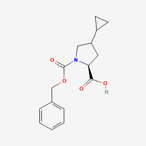molecular formula C16H19NO4 B8315924 N-Cbz-4-cyclopropyl(L)Proline 