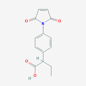 molecular formula C14H13NO4 B008316 2-[4-(2,5-Dioxopyrrol-1-yl)phenyl]butanoic acid CAS No. 100072-54-6
