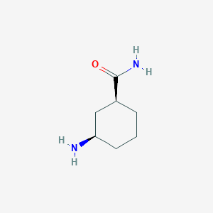 molecular formula C7H14N2O B8316091 rac-(1R,3S)-3-aminocyclohexane-1-carboxamide 