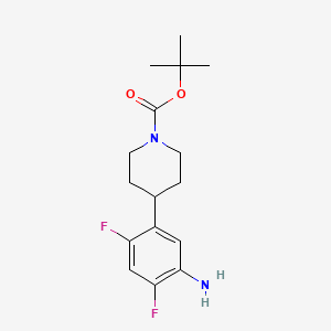molecular formula C16H22F2N2O2 B8316339 Tert-butyl 4-(5-amino-2,4-difluorophenyl)-1-piperidinecarboxylate 