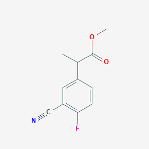 molecular formula C11H10FNO2 B8316427 Methyl 2-(3-cyano-4-fluorophenyl)propanoate 
