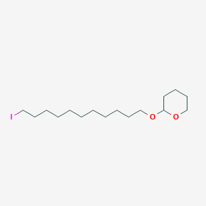 molecular formula C16H31IO2 B8316603 Tetrahydropyran, 2-(11-iodoundecyloxy)- 