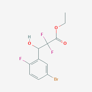 molecular formula C11H10BrF3O3 B8316633 Ethyl 3-(5-bromo-2-fluorophenyl)-2,2-difluoro-3-hydroxypropanoate 