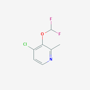 molecular formula C7H6ClF2NO B8316881 Pyridine, 4-chloro-3-(difluoromethoxy)-2-methyl- 