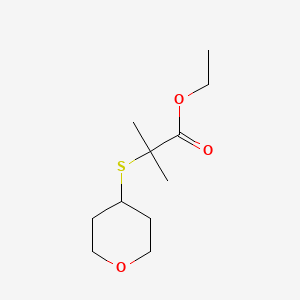 2-Methyl-2-(tetrahydro-pyran-4-ylsulfanyl)-propionic acid ethyl ester