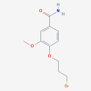 molecular formula C11H14BrNO3 B8317034 4-(3-Bromopropoxy)3-methoxybenzamide 