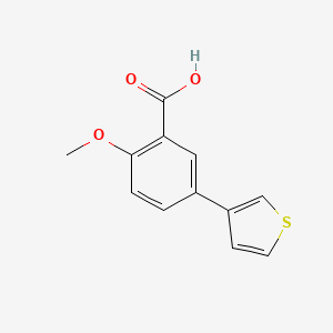 molecular formula C12H10O3S B8317109 2-Methoxy-5-(thiophene-3-yl)benzoic acid 