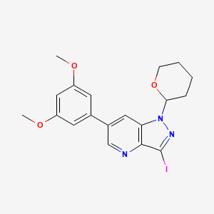 6-(3,5-dimethoxyphenyl)-3-iodo-1-(tetrahydro-2H-pyran-2-yl)-1H-pyrazolo[4,3-b]pyridine