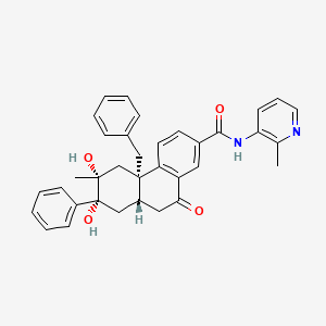 2-Phenanthrenecarboxamide, 4b,5,6,7,8,8a,9,10-octahydro-6,7-dihydroxy-6-methyl-N-(2-methyl-3-pyridinyl)-10-oxo-7-phenyl-4b-(phenylmethyl)-, (4bR,6R,7R,8aS)-