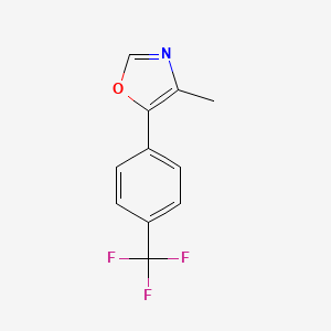 molecular formula C11H8F3NO B8317146 4-Methyl-5-[4-(trifluoromethyl)phenyl]-1,3-oxazole 