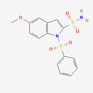 molecular formula C15H14N2O5S2 B8317153 5-methoxy-1-(phenylsulfonyl)-1H-indole-2-sulfonamide 