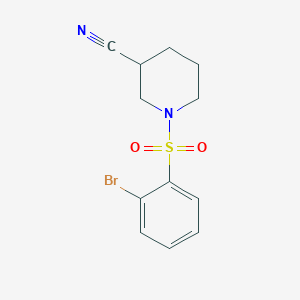 molecular formula C12H13BrN2O2S B8317189 Racemic 1-((2-bromophenyl)sulfonyl)piperidine-3-carbonitrile 