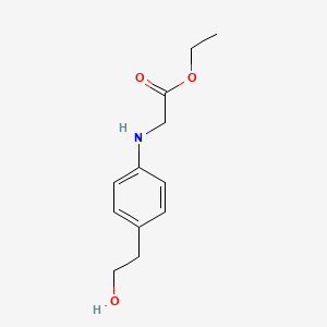 molecular formula C12H17NO3 B8317568 ethyl N-[4-(2-hydroxyethyl)phenyl]aminoacetate 