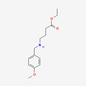 molecular formula C14H21NO3 B8317780 Ethyl 4-((4-methoxybenzyl)amino)butanoate 