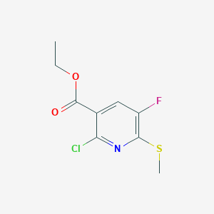 molecular formula C9H9ClFNO2S B8317946 Ethyl 2-chloro-5-fluoro-6-(methylsulfanyl)pyridine-3-carboxylate CAS No. 151322-65-5