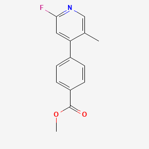molecular formula C14H12FNO2 B8317971 Methyl 4-(2-fluoro-5-methylpyridin-4-yl)benzoate 