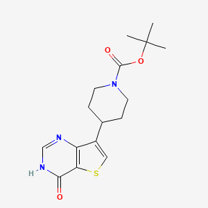 molecular formula C16H21N3O3S B8318016 Tert-butyl 4-(4-oxo-3,4-dihydrothieno[3,2-d]pyrimidin-7-yl)piperidine-1-carboxylate 