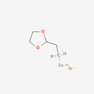 molecular formula C5H9BrO2Zn B8318338 (1,3-DIOXOLAN-2-YLETHYL)ZINC BROMIDE 