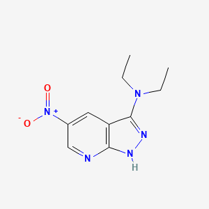 molecular formula C10H13N5O2 B8318345 N,N-diethyl-5-nitro-1H-pyrazolo[3,4-b]pyridin-3-amine 