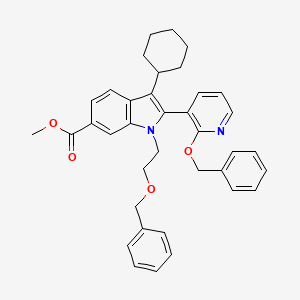 molecular formula C37H38N2O4 B8318449 Methyl 1-(2-(benzyloxy)ethyl)-2-(2-(benzyloxy)pyridin-3-yl)-3-cyclohexyl-1H-indole-6-carboxylate 