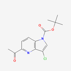 molecular formula C14H15ClN2O3 B8318527 tert-butyl 5-acetyl-3-chloro-1H-pyrrolo[3,2-b]pyridine-1-carboxylate 