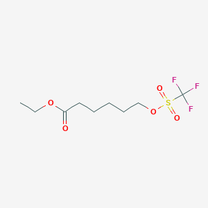 molecular formula C9H15F3O5S B8318556 Ethyl 6-(trifluoromethylsulfonyloxy)hexanoate 