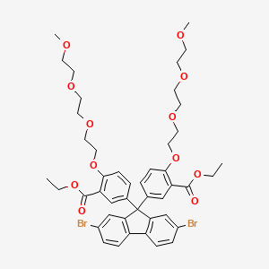 molecular formula C45H52Br2O12 B8318628 Diethyl 5,5'-(2,7-dibromo-9H-fluorene-9,9-diyl)bis(2-(2-(2-(2-methoxyethoxy)ethoxy)ethoxy)benzoate) 