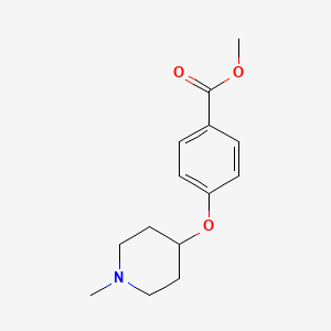 molecular formula C14H19NO3 B8318937 Methyl 4-(1-methyl-piperidin-4-yloxy)-benzoate CAS No. 281234-94-4
