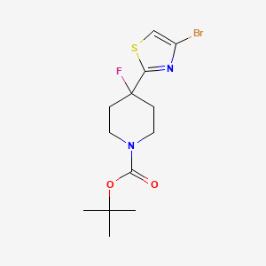molecular formula C13H18BrFN2O2S B8318999 Tert-butyl 4-(4-bromo-1,3-thiazol-2-yl)-4-fluoropiperidine-1-carboxylate 