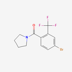 molecular formula C12H11BrF3NO B8319020 4-Bromo-2-(trifluoromethyl)benzoyl pyrrolidine 