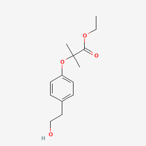 molecular formula C14H20O4 B8319036 Ethyl 2-[4-(2-hydroxy-ethyl)-phenoxy]-2-methyl-propionate 