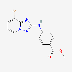 molecular formula C14H11BrN4O2 B8319061 Methyl 4-(8-bromo-[1,2,4]triazolo[1,5-a]pyridin-2-ylamino)benzoate 