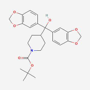 molecular formula C25H29NO7 B8319065 Tert-butyl 4-(bis(benzo[d][1,3]dioxol-5-yl)(hydroxy)methyl)piperidine-1-carboxylate 