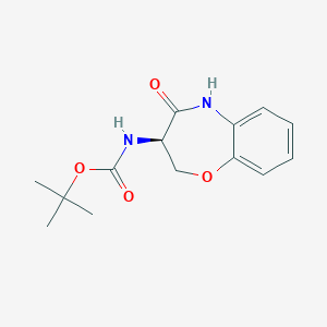 molecular formula C14H18N2O4 B8319072 tert-Butyl(R)-(4-oxo-2,3,4,5-tetrahydrobenzo[b][1,4]oxazepin-3-yl)carbamate 