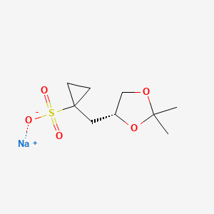 molecular formula C9H15NaO5S B8319130 sodium (R)-1-((2,2-dimethyl-1,3-dioxolan-4-yl)methyl)cyclopropane-1-sulfonate 