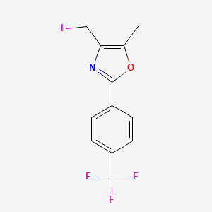 molecular formula C12H9F3INO B8319221 4-Iodomethyl-5-methyl-2-(4-trifluoromethylphenyl)oxazole 