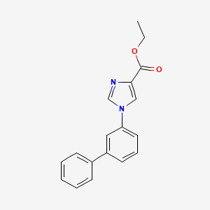 molecular formula C18H16N2O2 B8319331 1-Biphenyl-3-yl-1H-imidazole-4-carboxylic acid ethyl ester 