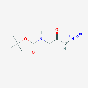 molecular formula C9H15N3O3 B8319385 1-Diazo-3-(tert-butoxycarbonylamino)-2-butanone 