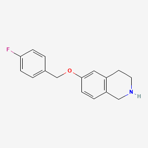molecular formula C16H16FNO B8319397 6-(4-Fluoro-benzyloxy)-1,2,3,4-tetrahydro-isoquinoline 