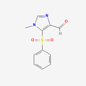 molecular formula C11H10N2O3S B8319437 5-benzenesulfonyl-1-methyl-1H-imidazole-4-carbaldehyde 
