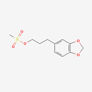 molecular formula C11H14O5S B8319445 1,2-Methylenedioxy-4-[3-mesyloxypropyl]benzene 