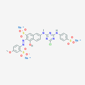 2-Naphthalenesulfonic acid, 7-((4-chloro-6-((4-sulfophenyl)amino)-1,3,5-triazin-2-yl)methylamino)-4-hydroxy-3-((4-methoxy-2-sulfophenyl)azo)-, trisodium salt