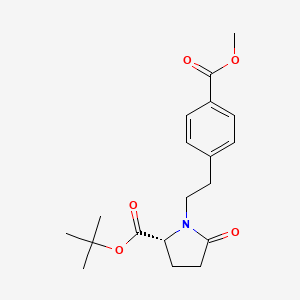 molecular formula C19H25NO5 B8319532 Tert-butyl 1-{2-[4-(methoxycarbonyl)phenyl]ethyl}-5-oxo-d-prolinate 
