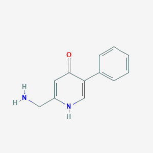molecular formula C12H12N2O B8319541 2-Aminomethyl-5-phenyl-pyridin-4-ol 