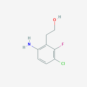 molecular formula C8H9ClFNO B8319597 4-Chloro-3-fluoro-2-(2-hydroxyethyl)aniline 