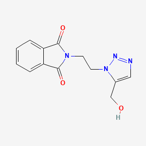 molecular formula C13H12N4O3 B8319622 2-(2-(5-(Hydroxymethyl)-1H-1,2,3-triazol-1-yl)ethyl)isoindoline-1,3-dione 