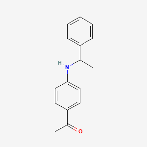 molecular formula C16H17NO B8319729 p-Acetyl-N-(alpha-methyl benzyl) aniline 